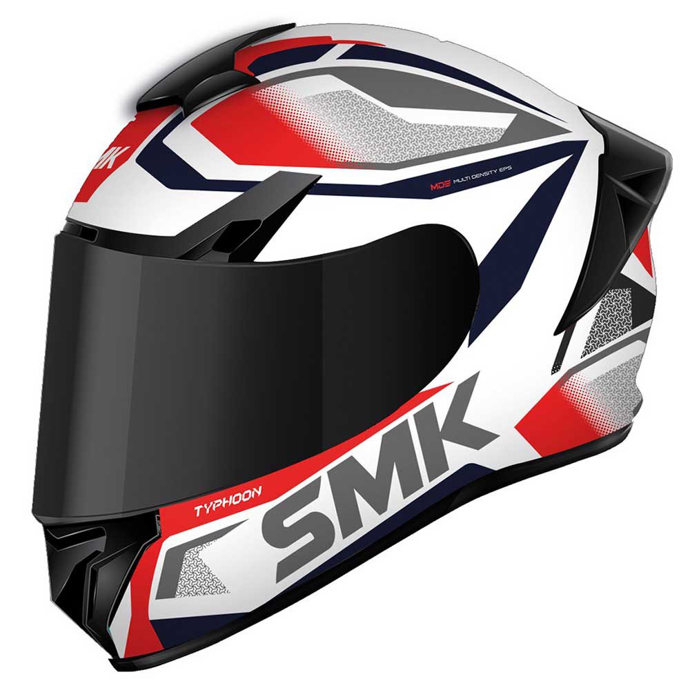 Zdjęcia - Kask motocyklowy SMK Typhoon Thorn Full Face Helmet Czerwony,Biały,Szary XS D001100400GL136 