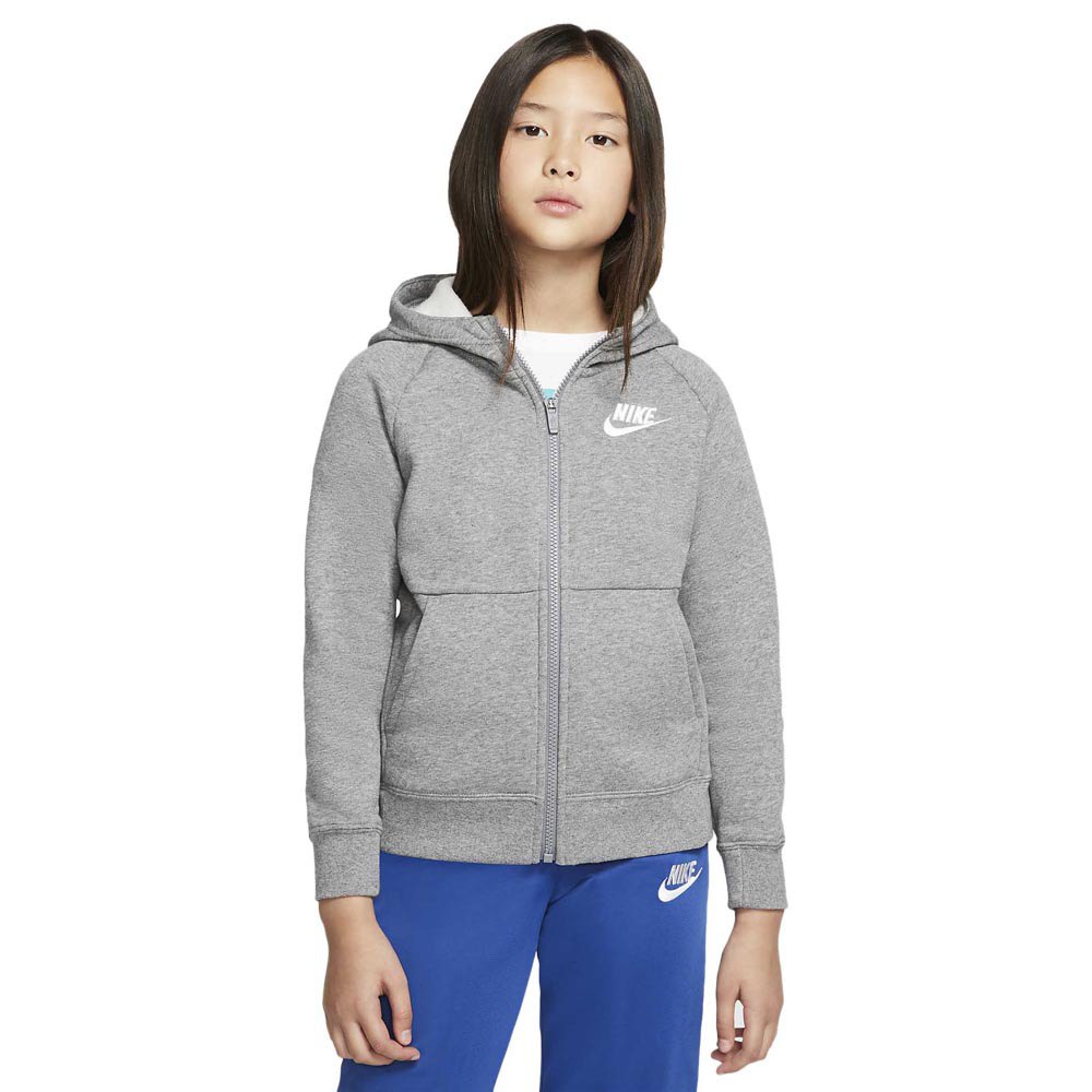 Nike Sportswear Full Zip Sweatshirt Grå 7-8 Years Pige
