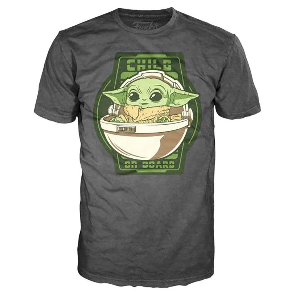 Funko Yoda The Child On Board Mandalorian Star Wars Short Sleeve T-shirt Grå S Mand