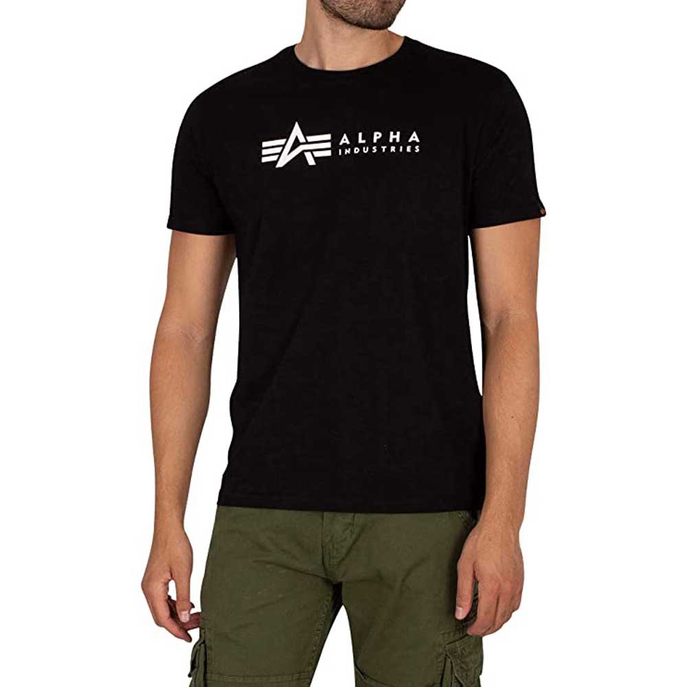 Alpha Industries Label 2 Pack Short Sleeve T-shirt Sort 2XL Mand