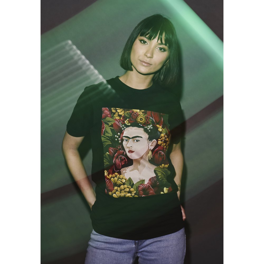Urban Classics Frida Kahlo Short Sleeve T-shirt Sort M Kvinde