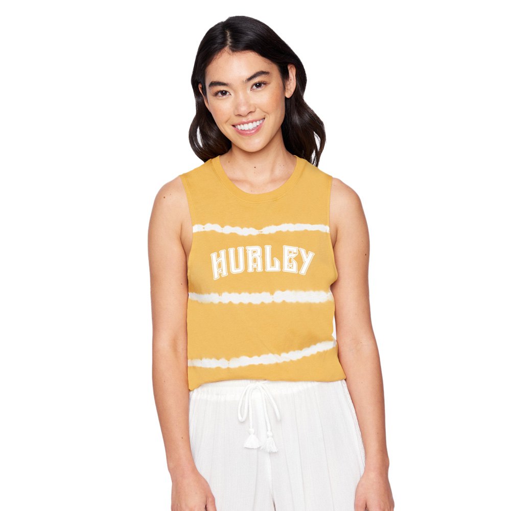 Hurley Zapper Washed Muscle Sleeveless T-shirt Gul M Kvinde
