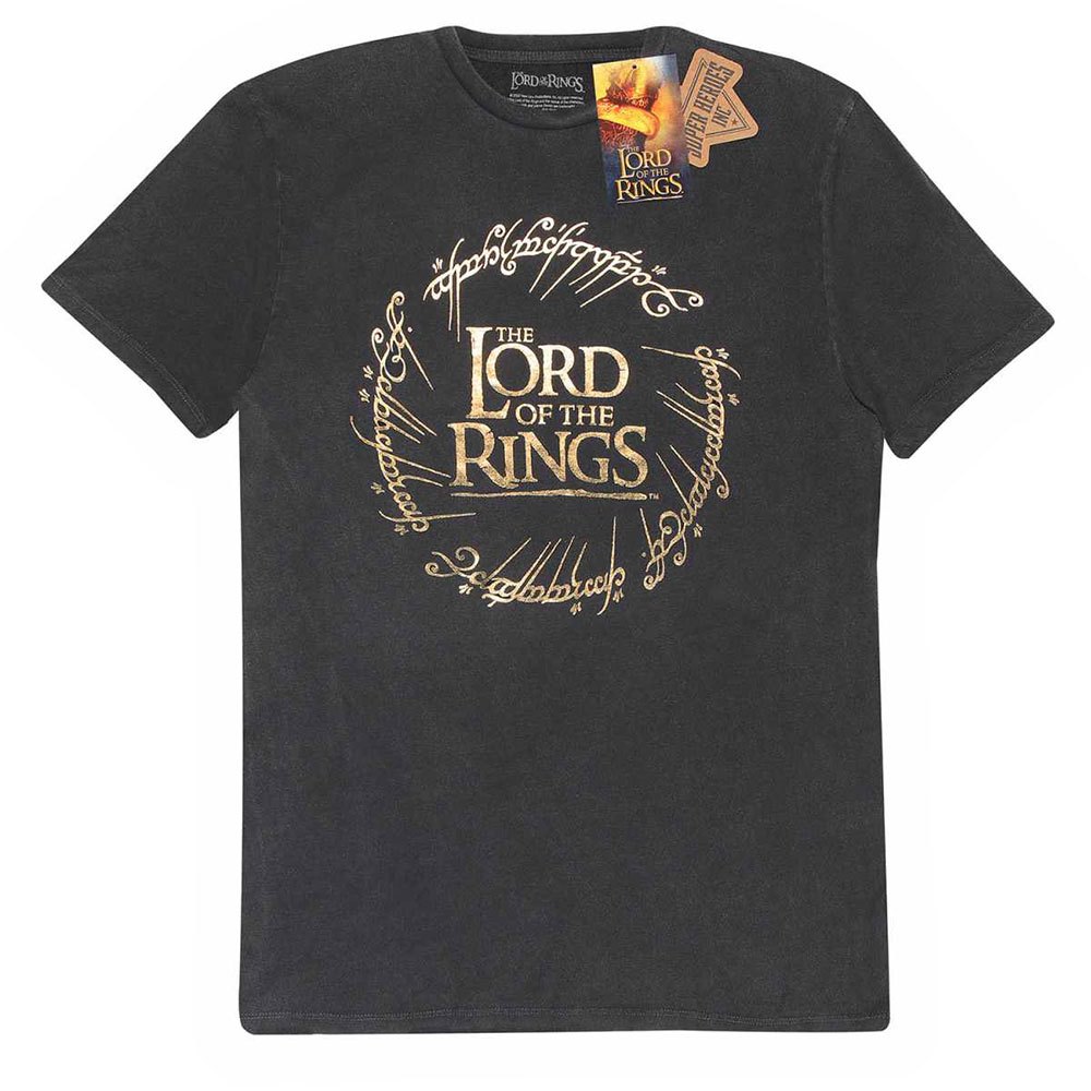 Heroes Official Lord Of The Rings Gold Foil Logo Short Sleeve T-shirt Sort 2XL Mand