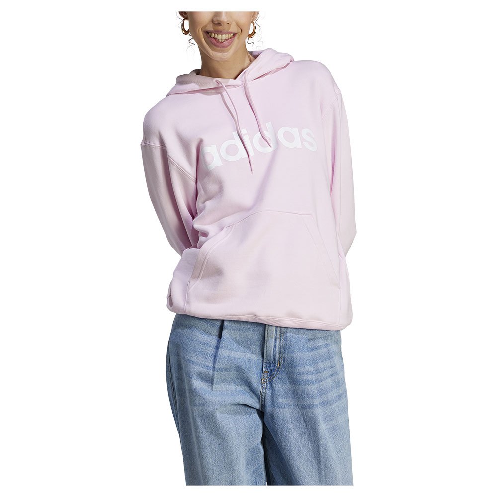 Adidas Essentials Linear Hoodie Rosa XS / Regular Kvinde