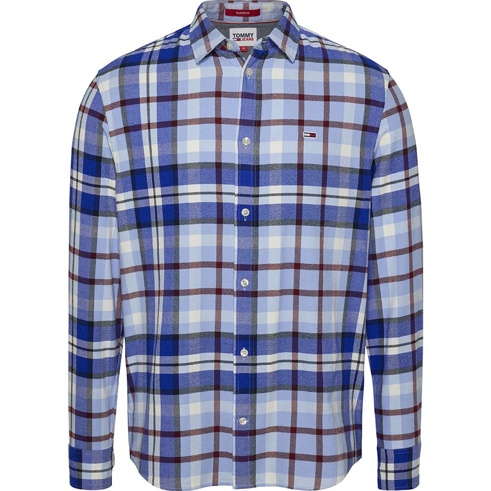 Tommy Jeans Classic Essential Check Long Sleeve Shirt Blå L Mand