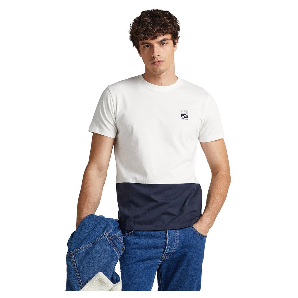 Pepe Jeans Walter Short Sleeve T-shirt Hvid,Blå L Mand