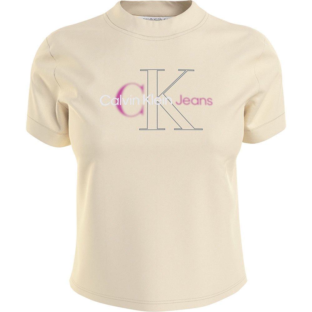 Calvin Klein Jeans Bold Monologo Baby Short Sleeve T-shirt Gul M Kvinde