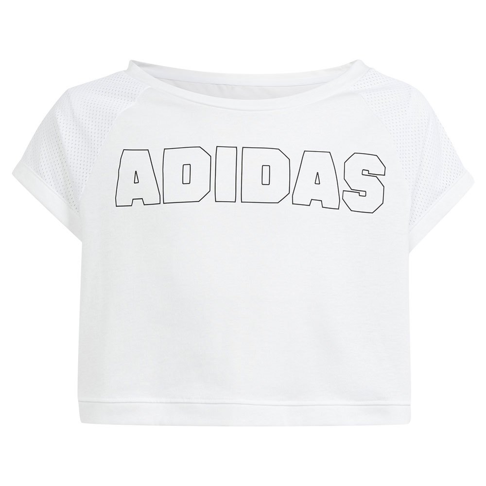 Adidas Cropped Short Sleeve T-shirt Hvid 14-15 Years Pige