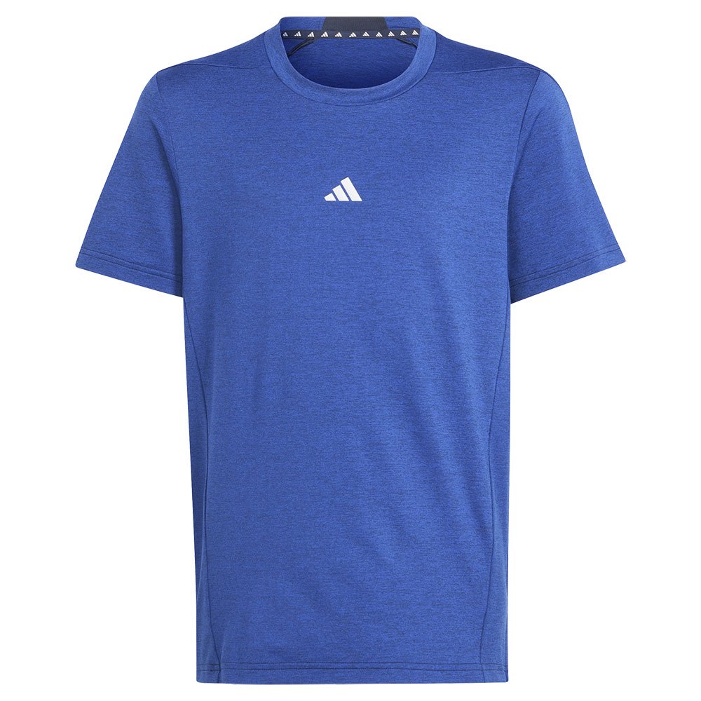 Adidas Heather Short Sleeve T-shirt Blå 15-16 Years Dreng