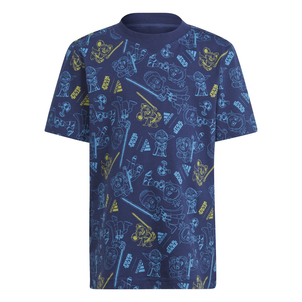 Adidas Star Wars Short Sleeve T-shirt Blå 3-4 Years Dreng