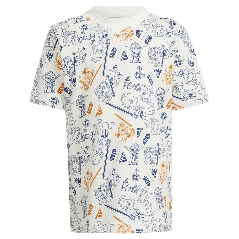 Adidas Star Wars Short Sleeve T-shirt Hvid 3-4 Years Dreng