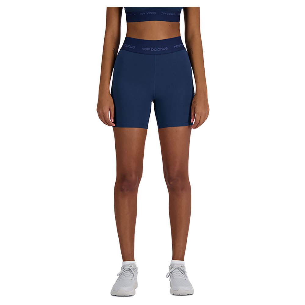 New Balance Sleek High Rise Sport 5´´ Shorts Blå L Kvinde