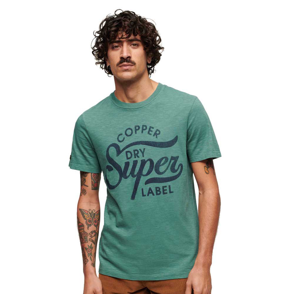 Superdry Copper Label Script Short Sleeve T-shirt Grøn 3XL Mand
