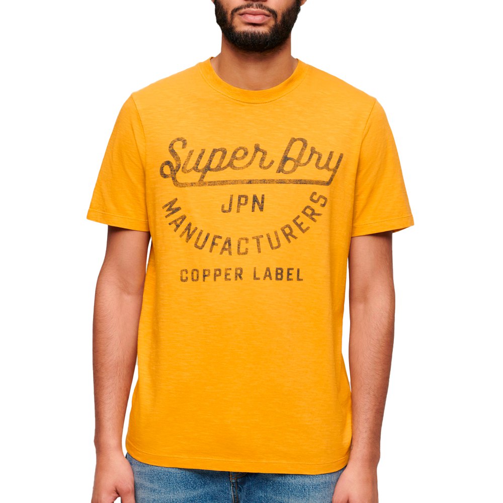 Superdry Copper Label Script Short Sleeve T-shirt Gul 3XL Mand
