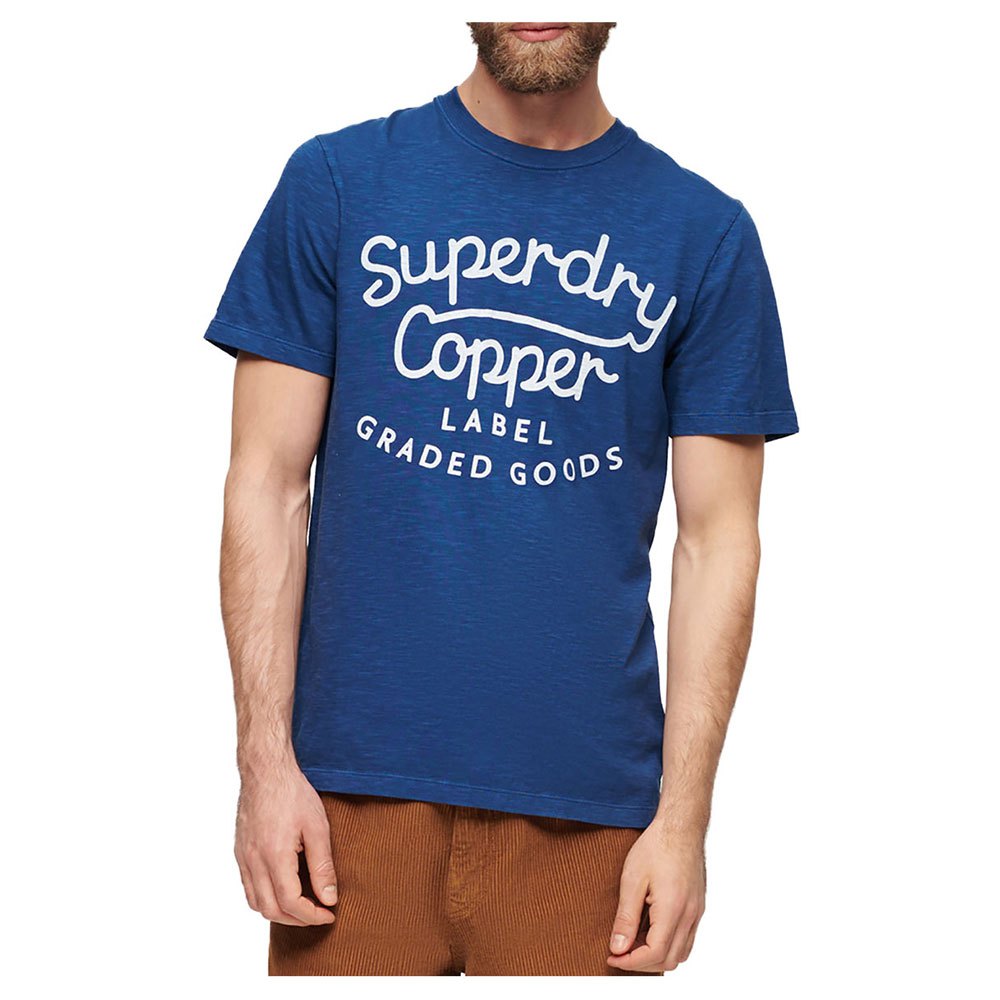 Superdry Copper Label Script Short Sleeve T-shirt Blå 3XL Mand