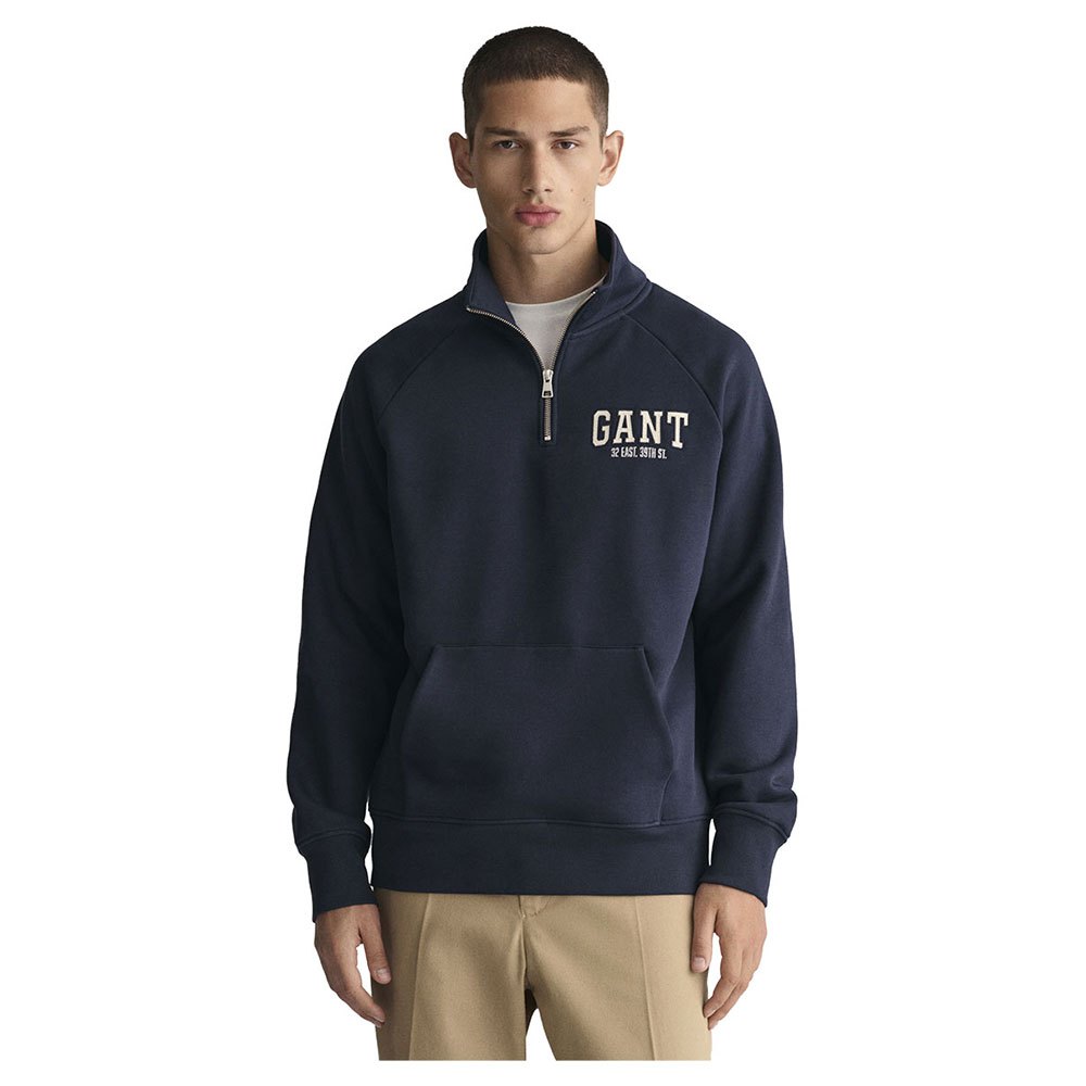 Gant Arch Graphic Half Zip Sweatshirt Blå M Mand