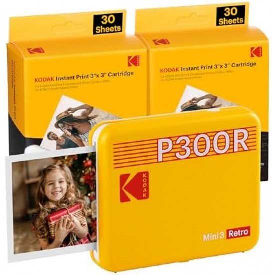 Kodak Mini 3 Era 3x3 + 60 Sheets + Accesory Kit Instant Camera Transparent