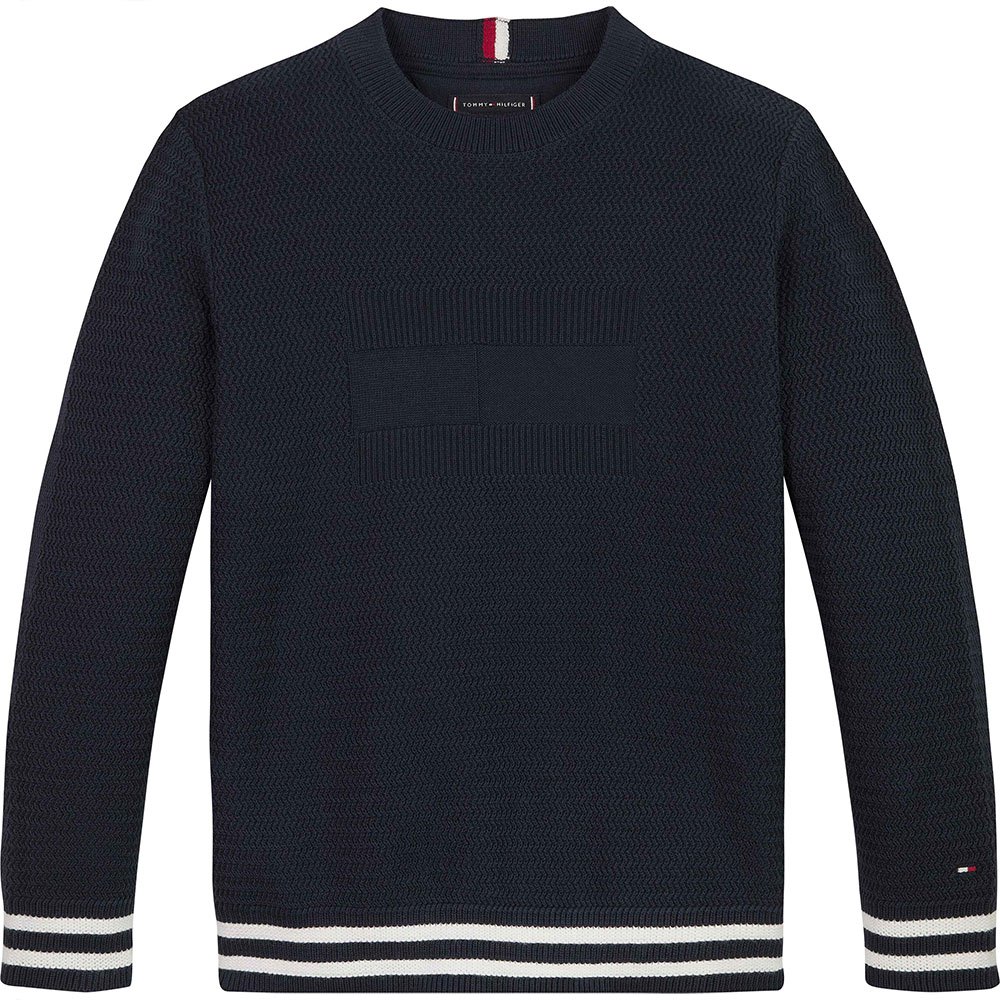 Tommy Hilfiger Flag Structured Sweater Blå 16 Years Pige
