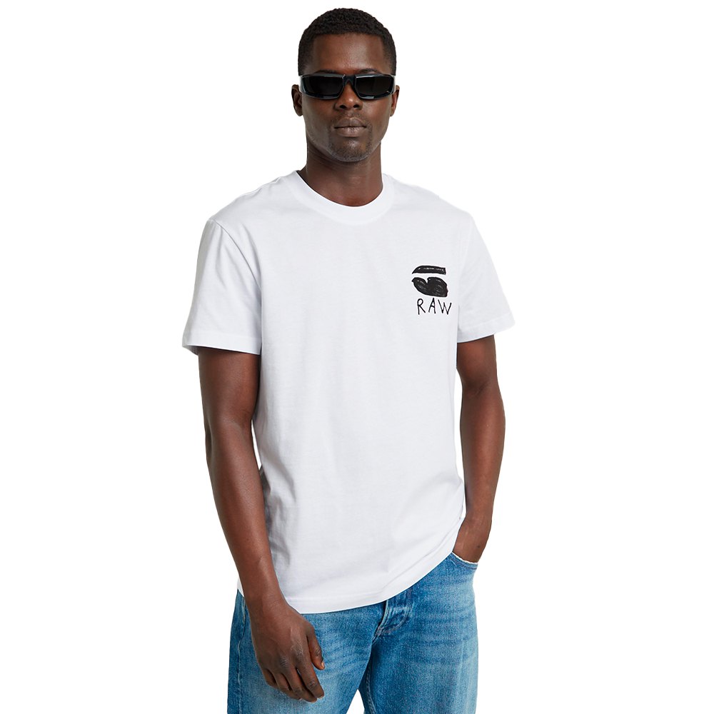 G-star Burger Back Print Short Sleeve T-shirt Hvid S Mand