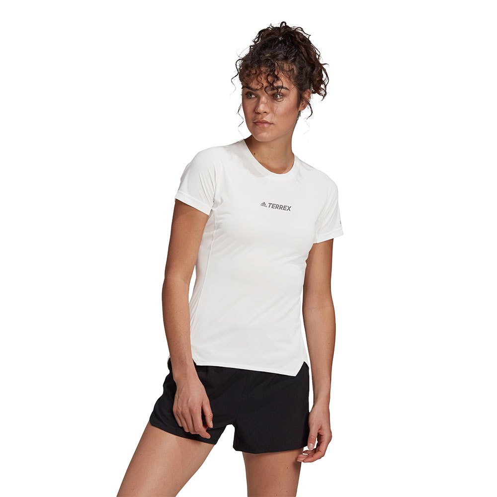 Adidas Terrex Parley Agravic Trail Running All-around Short Sleeve T-shirt Hvid M Kvinde