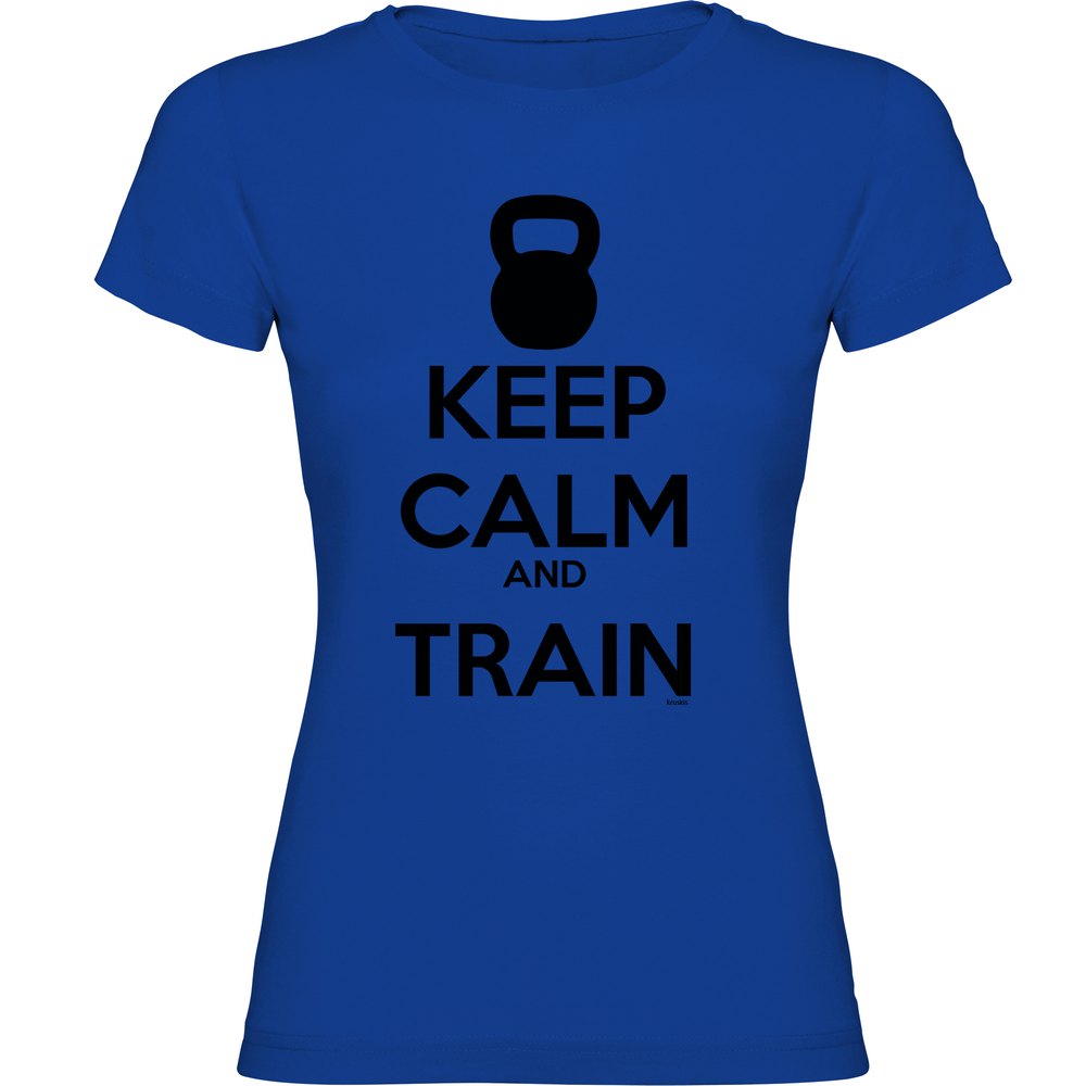 Kruskis Keep Calm And Train Short Sleeve T-shirt Blå S Kvinde