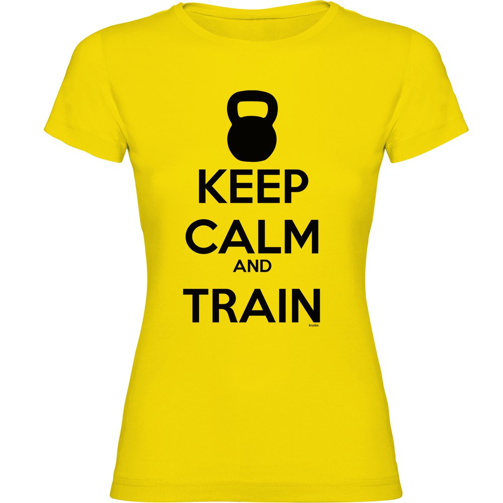 Kruskis Keep Calm And Train Short Sleeve T-shirt Gul S Kvinde