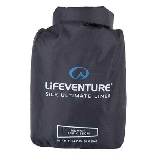 Lifeventure Ultimate Silk Mummy Liner Sort 220 x 85 x 56 cm