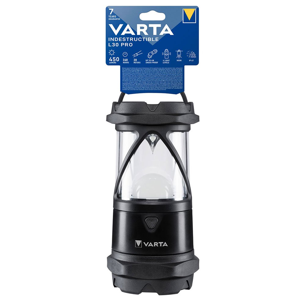Varta Indestructible L30 Pro Extreme Durable Camping Light Lamp Transparent,Sort