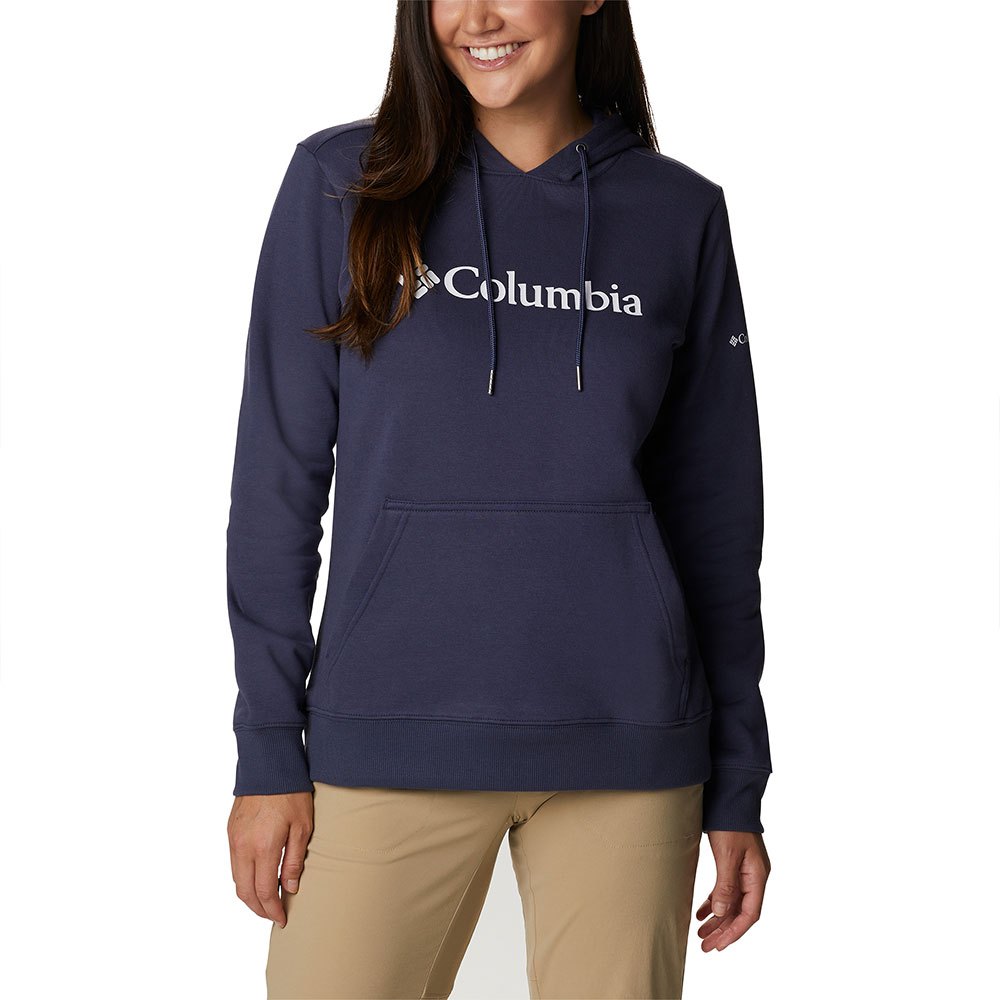 Columbia Logo Hoodie Blå S Kvinde