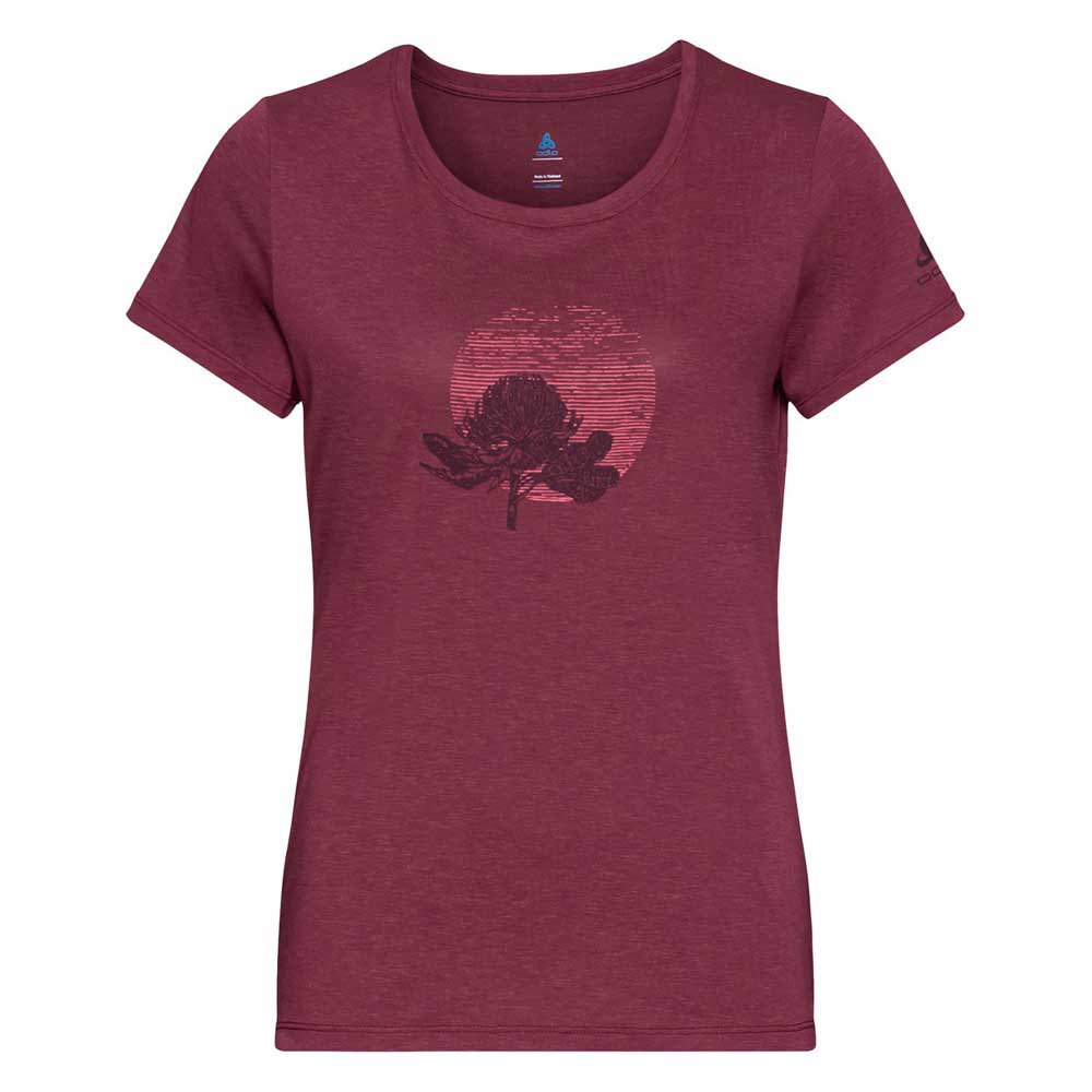Odlo Halden Print Short Sleeve T-shirt Rød XS Kvinde