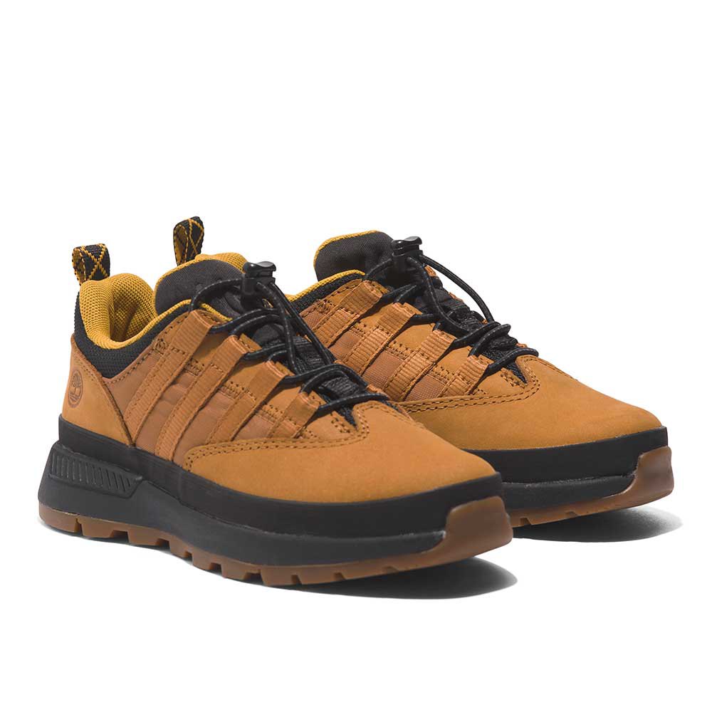 Timberland Euro Trekker Low Fabric Leather Youth Hiking Shoes Brun EU 34
