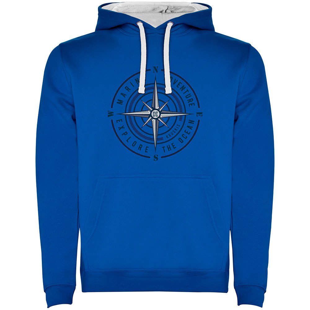 Kruskis Compass Rose Two-colour Hoodie Blå S Mand