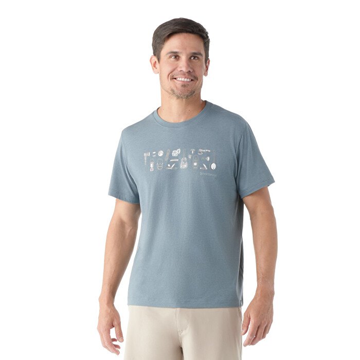 Smartwool Gone Camping Graphic Slim Fit Short Sleeve T-shirt Blå XL Mand
