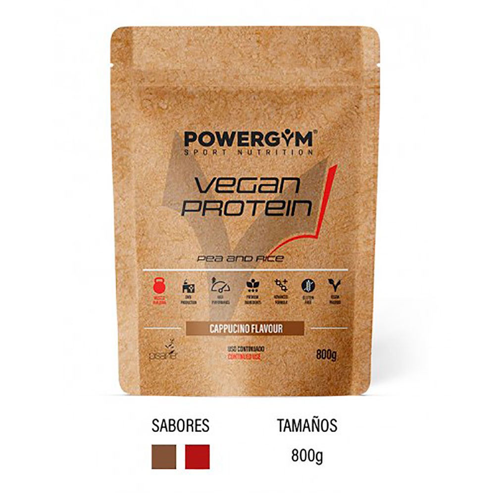 Powergym Vegan Protein 800g Capuccino Hvid