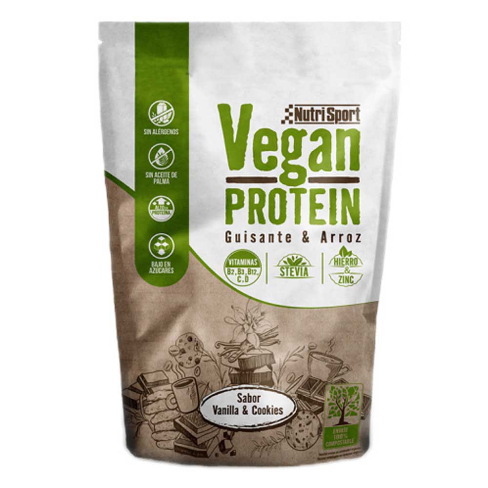 Nutrisport 468g 1 Unit Capuccino Vegan Protein Hvid