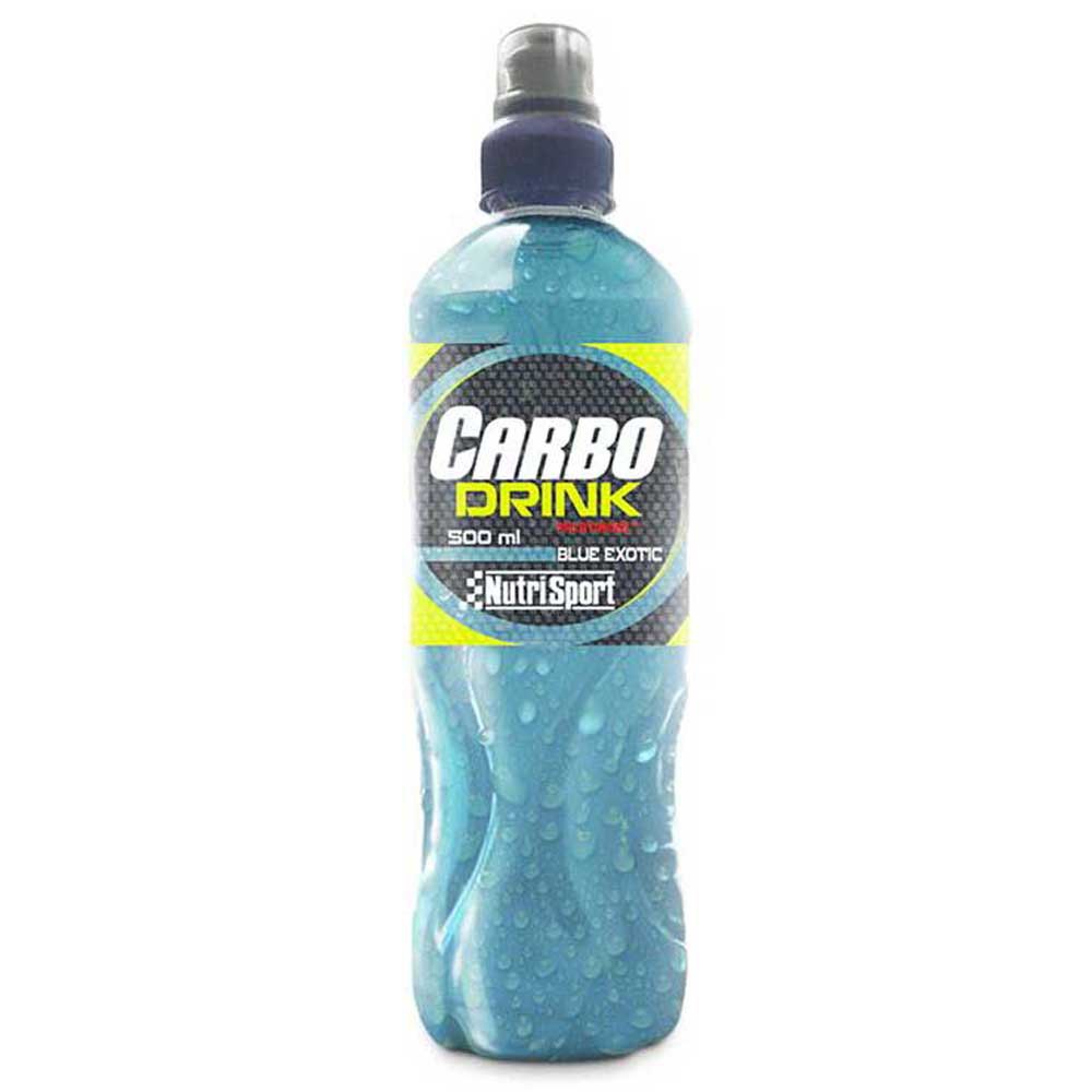 Nutrisport Carbo 500ml 24 Unit Blue Exotic Energy Drink Box Transparent