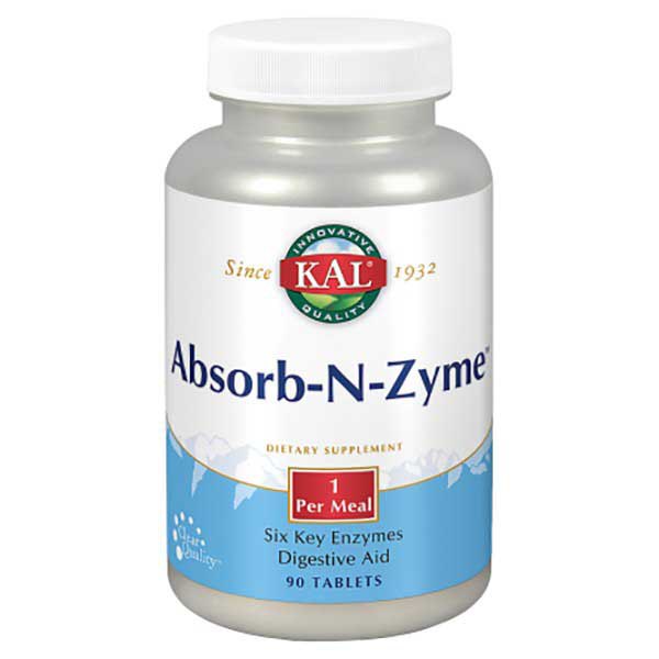 Kal Absorb-n-zyme Enzymes And Digestive Aids 90 Tablets Transparent