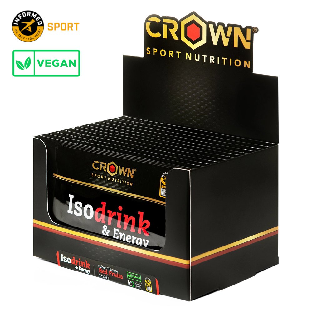 Crown Sport Nutrition Isodrink & Energy Isotonic Drink Powder Sachets Box 32g 12 Units Berries Sort
