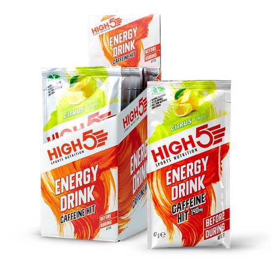 High5 Caffeine Hit Energy Drink Sachets Box 47g 12 Units Citrus Transparent