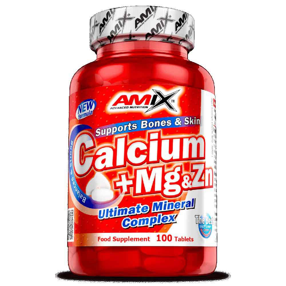 Amix Calcium + Magnesium & Zinc 100 Tablets Rød
