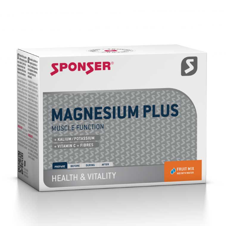 Sponser Sport Food Magnesium Plus 6.5g Fruit Mix Vial Drink Box 20 Units Transparent