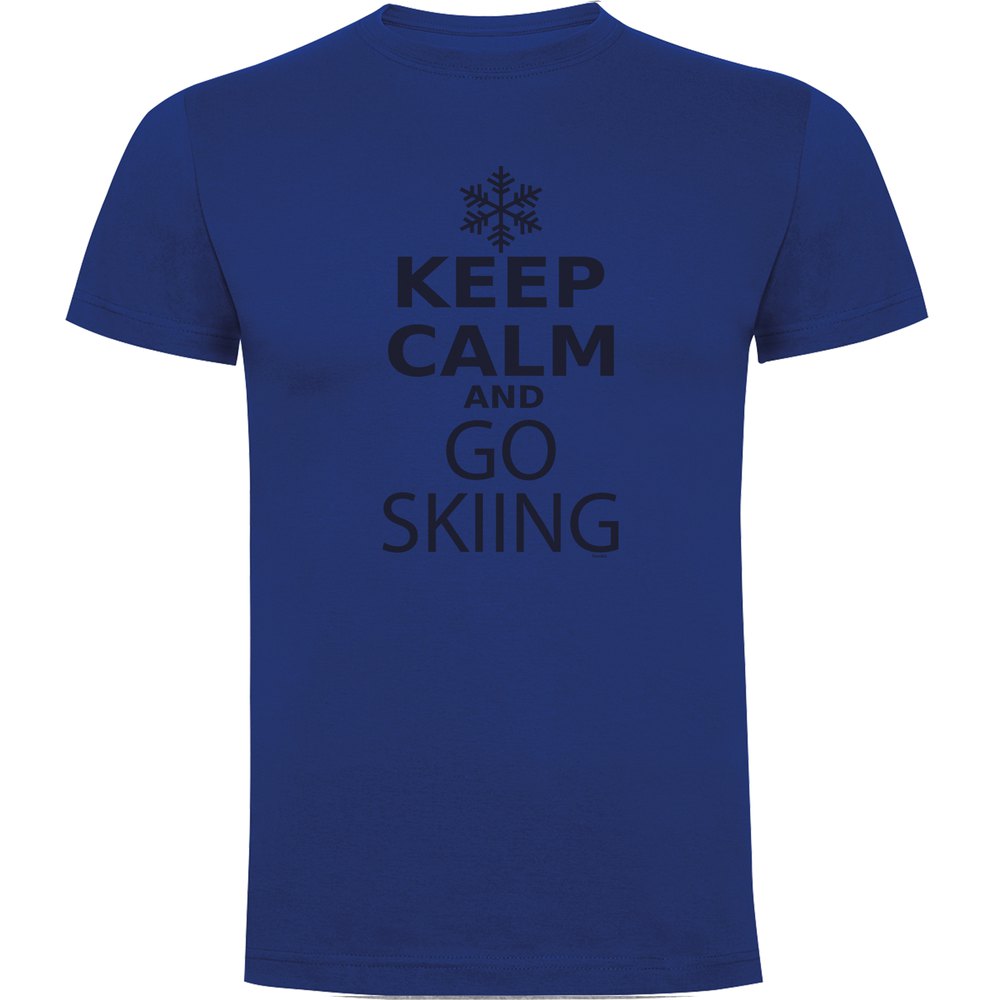 Kruskis Keep Calm And Go Skiing Short Sleeve T-shirt Blå M Mand