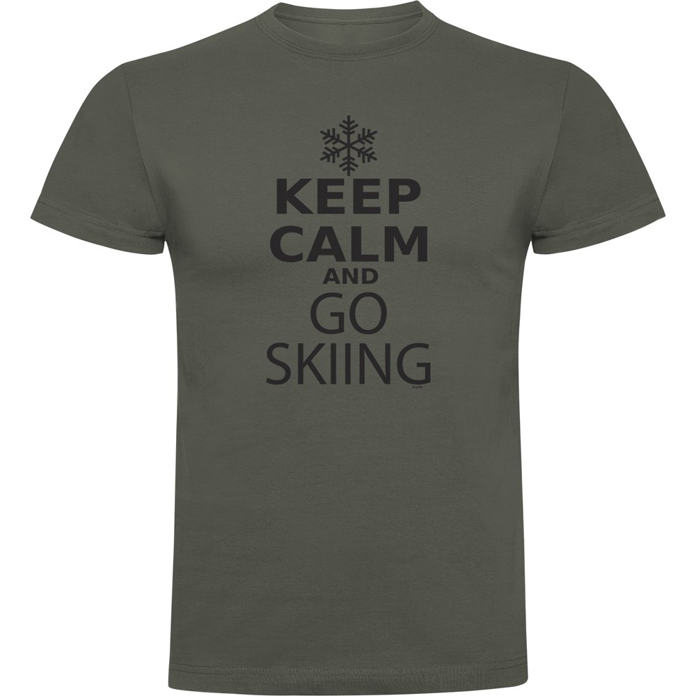 Kruskis Keep Calm And Go Skiing Short Sleeve T-shirt Grøn M Mand