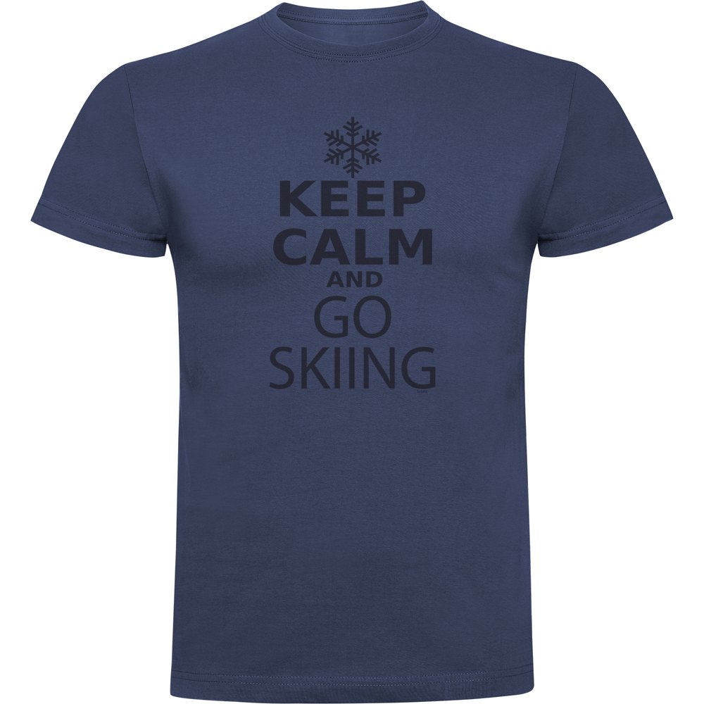 Kruskis Keep Calm And Go Skiing Short Sleeve T-shirt Blå M Mand